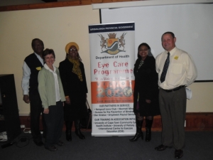 Mr Minnies and Dr Lecuona with the Mpumalanga provincial eye care programme manager, Dr Abraham Varghese