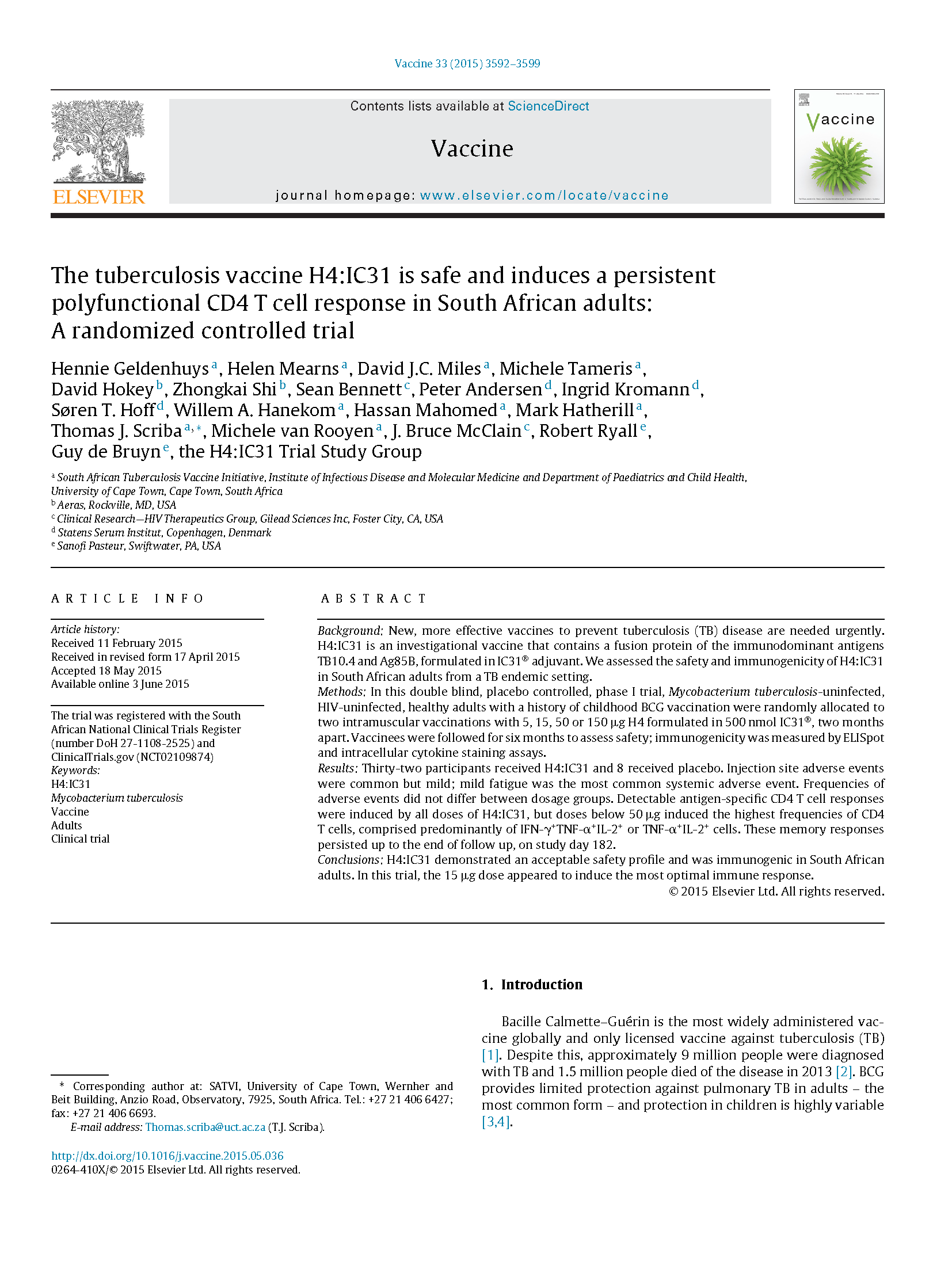 H4:IC31 i Vaccine