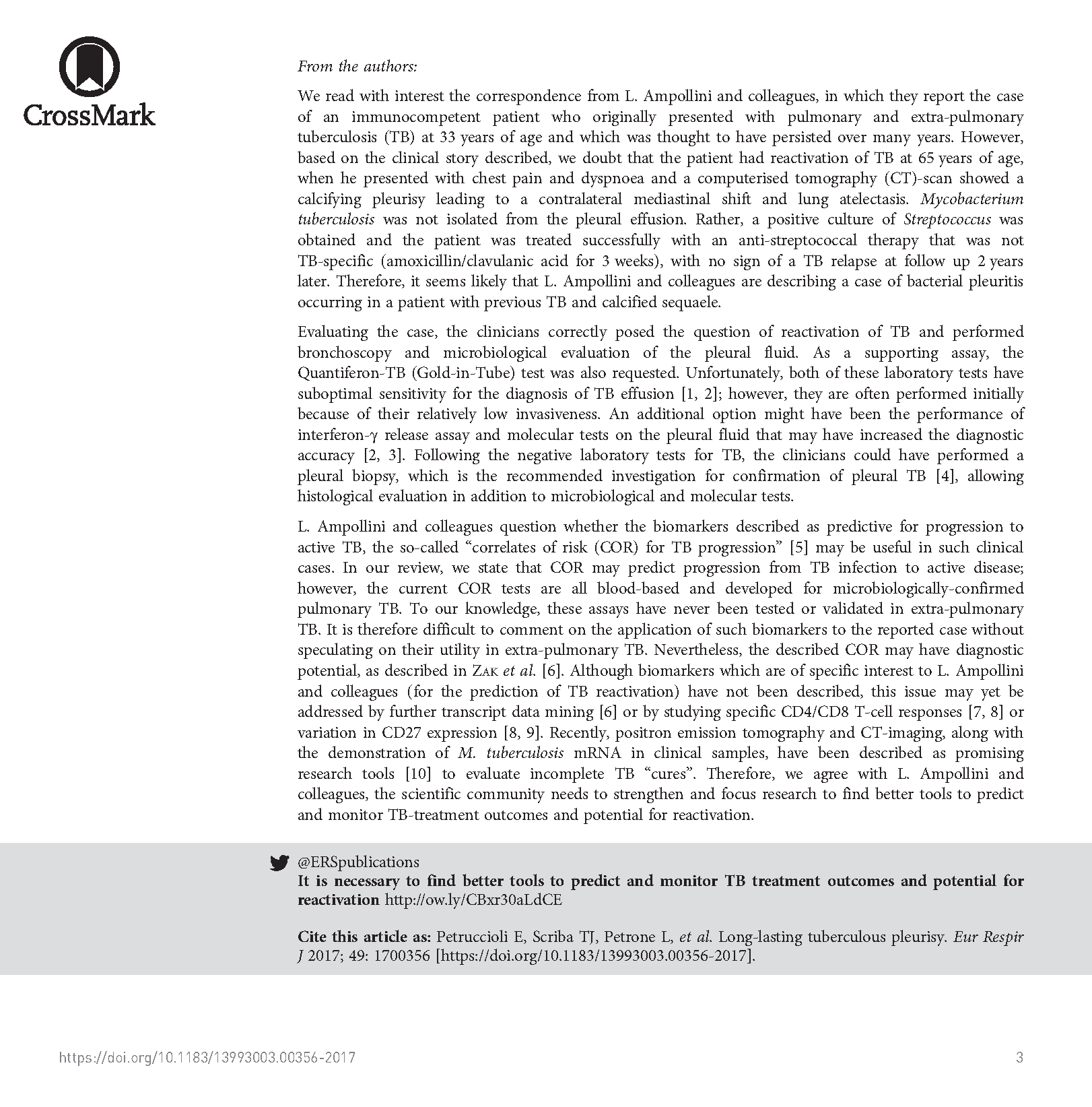 Long-lasting tuberculous pleurisy