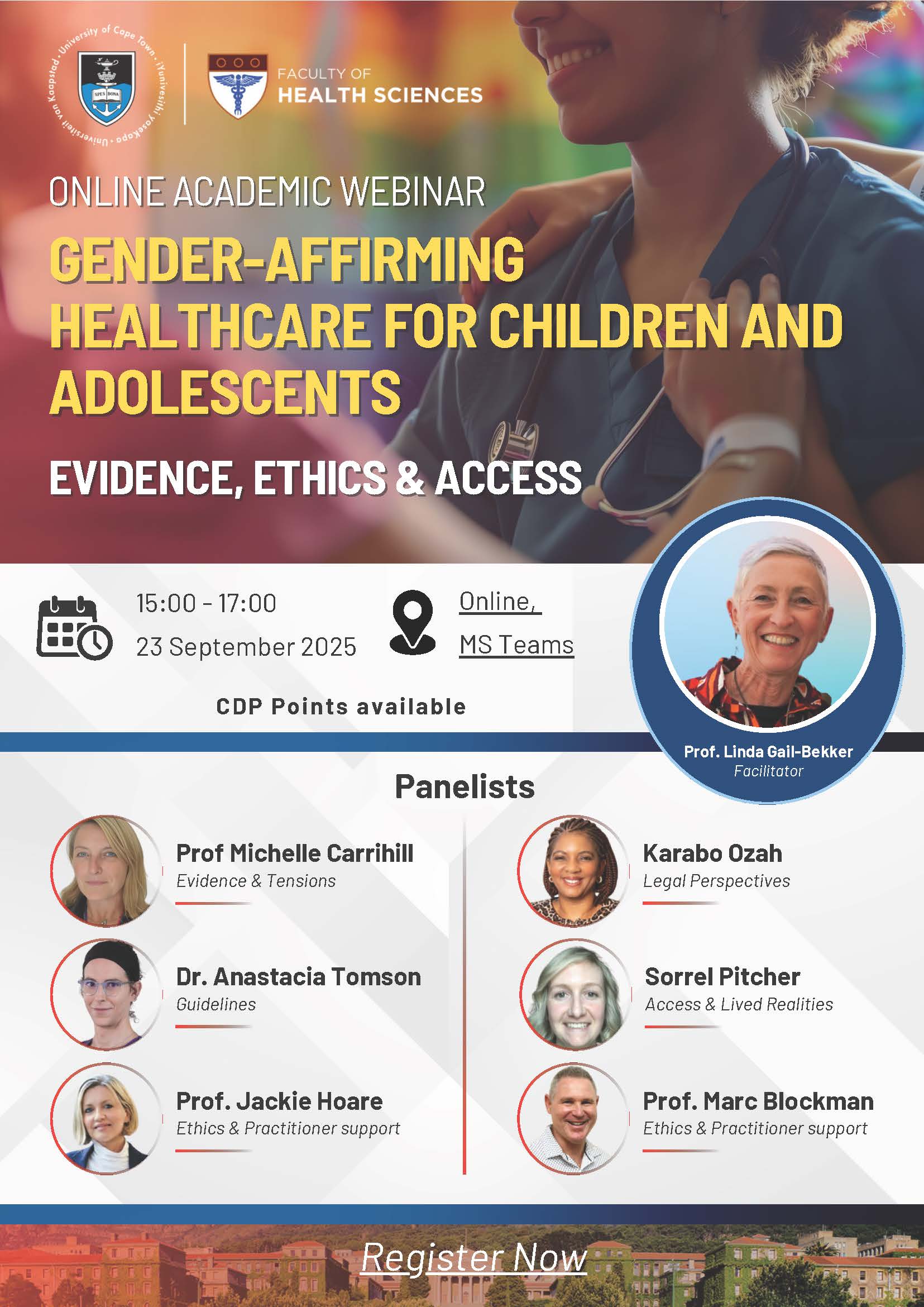 Flyer for the Gender-affirming healthcare for children and adolescents webinar