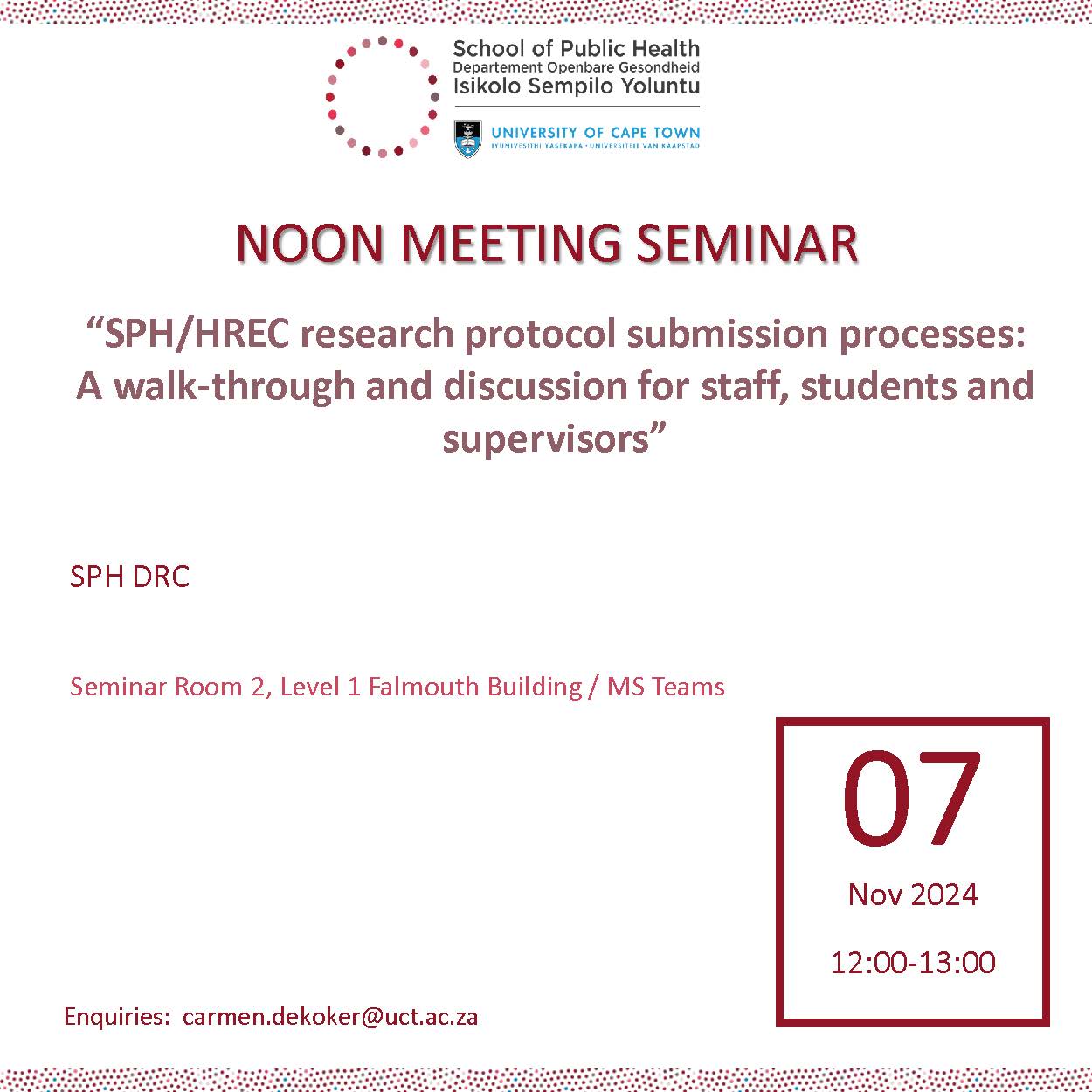 Noon Meeting Seminar