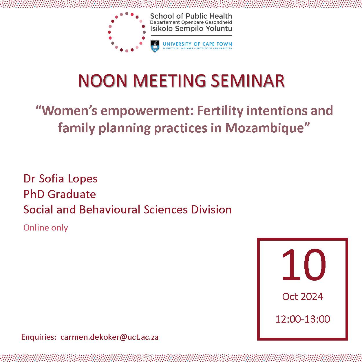 Noon Meeting Seminar