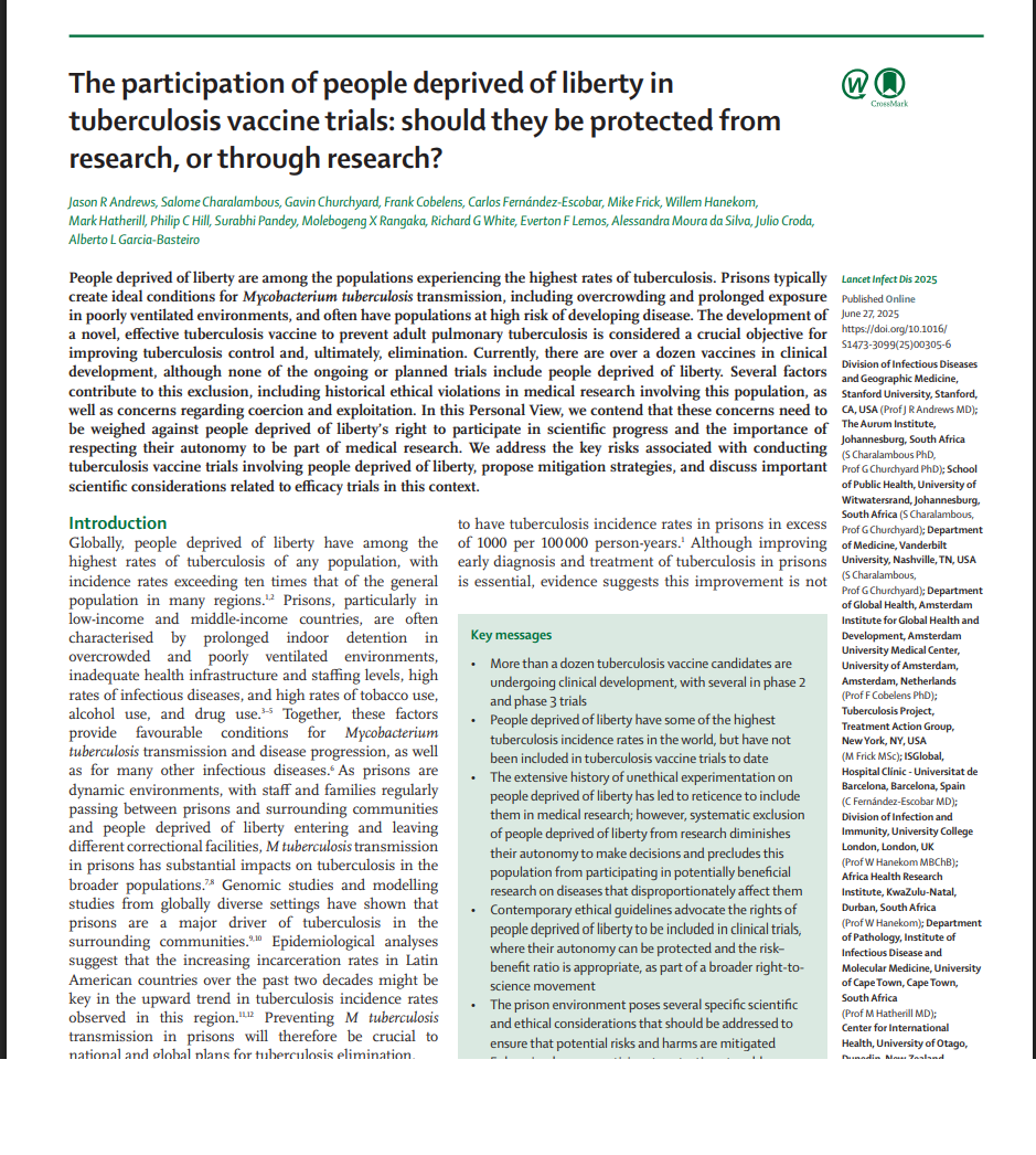 Prison inmates TB vaccine trials