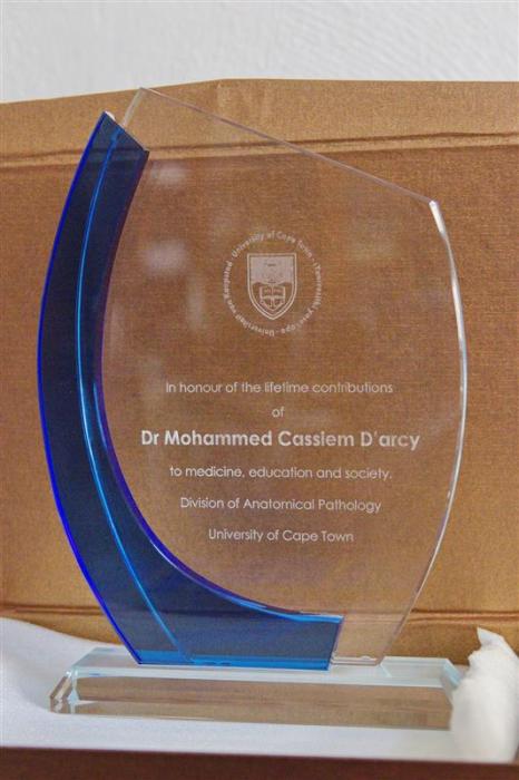 Commeorative token Dr Mohammed Cassiem D'arcy