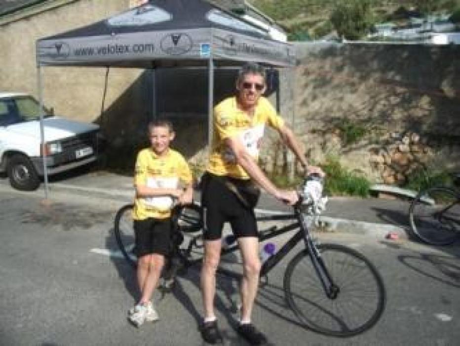James Irlam and his son Hew, Argus Cycle Tour 2011
