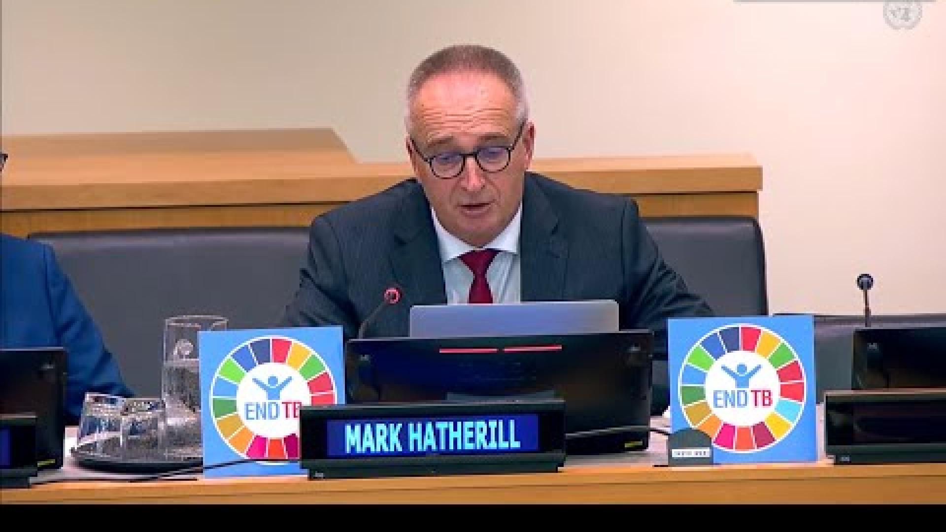 Preview image for the video remote "Prof Mark Hatherill, SATVI, University of Cape Town, UN High Level Meeting on TB, 22 September 2023.".