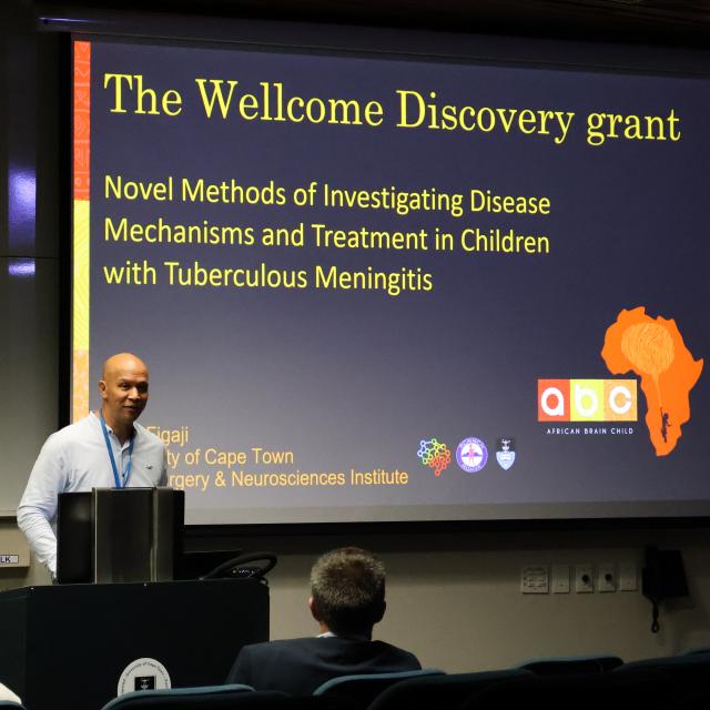 Anthony Figaji presenting on his Wellcome Discovery award