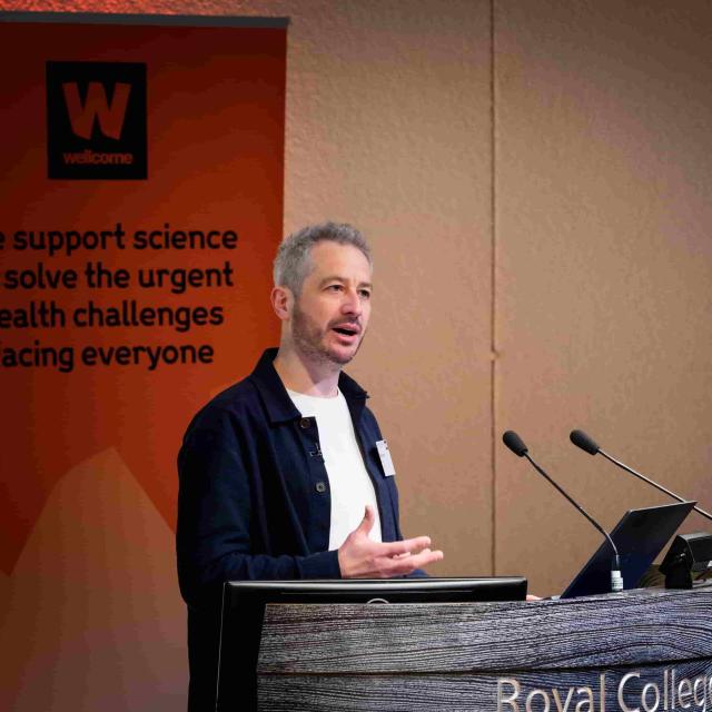 Dr Matt Kaiser presents to the attendees during the closing session of the summit