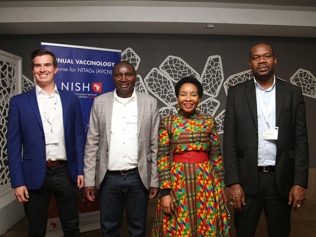 Mark Whittaker (Wellcome), Benjamin Kagina (NISH), Mamokgethi Phakeng (UCT), Sidy Ndiaye (WHO AFRO)